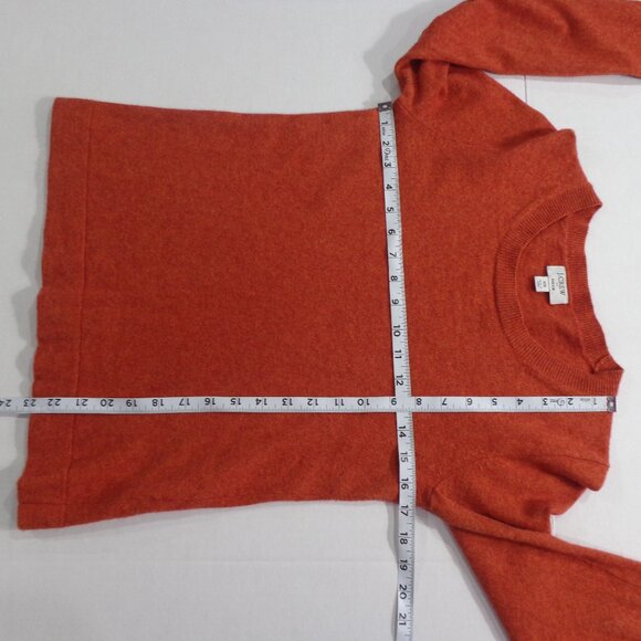 J Crew Cotton Wool Blend Teddie Sweater Crew Neck Pullover Reddish-orange Sz XS - Picture 4 of 5